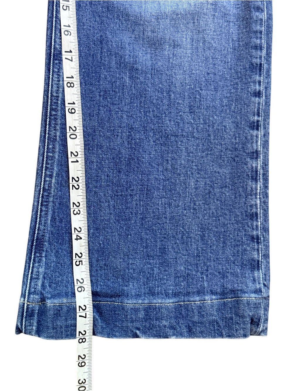 Paige Leenah High Rise Cropped Wide Leg Jeans Size 31 Blue Stretch Denim - Picture 8 of 9